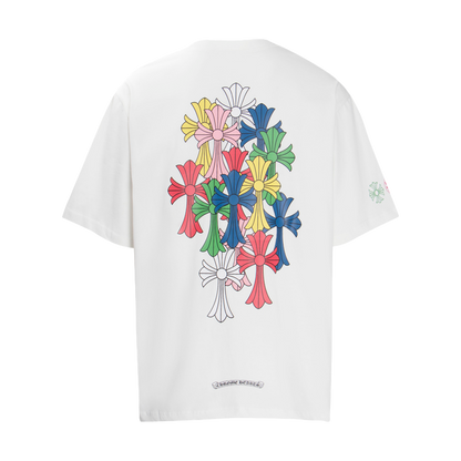 Multi-Design Gothic Cross & Horseshoe Graphic T-Shirts (Black/White)