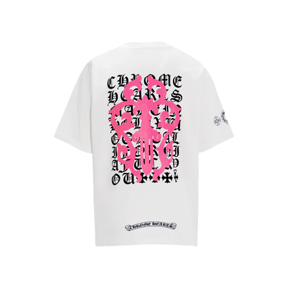 Multi-Design Gothic Cross & Horseshoe Graphic T-Shirts (Black/White)