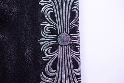 Embroidered Sleeve Varsity Jacket - Black Streetwear Coat 5577