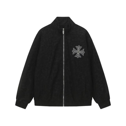 Horseshoe Cross Jacket - Black Street Embroidered Coat 8800