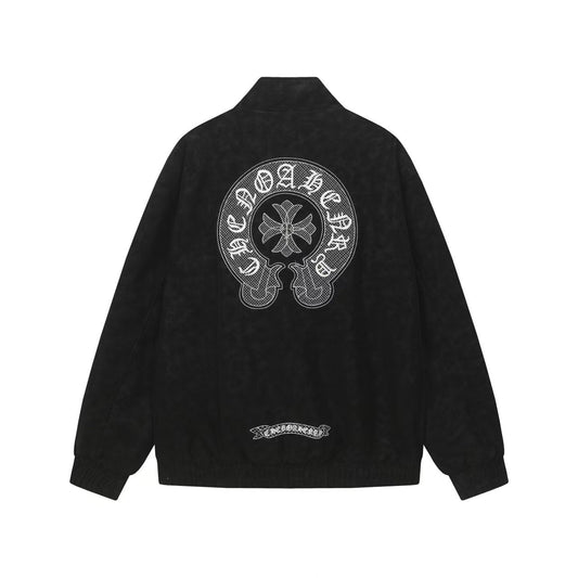 Horseshoe Cross Jacket - Black Street Embroidered Coat 8800