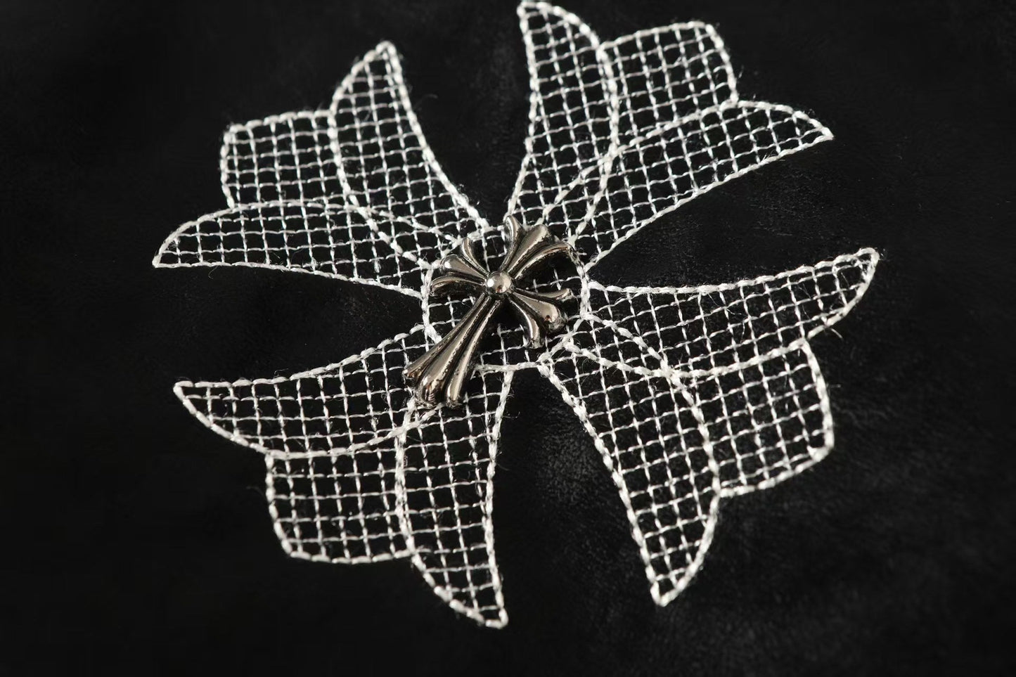 Horseshoe Cross Jacket - Black Street Embroidered Coat 8800