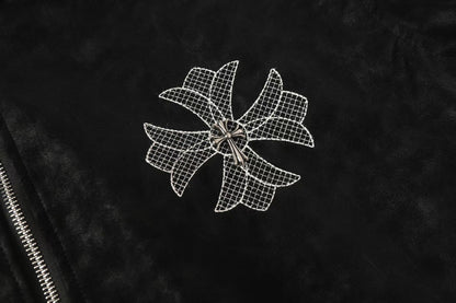 Horseshoe Cross Jacket - Black Street Embroidered Coat 8800