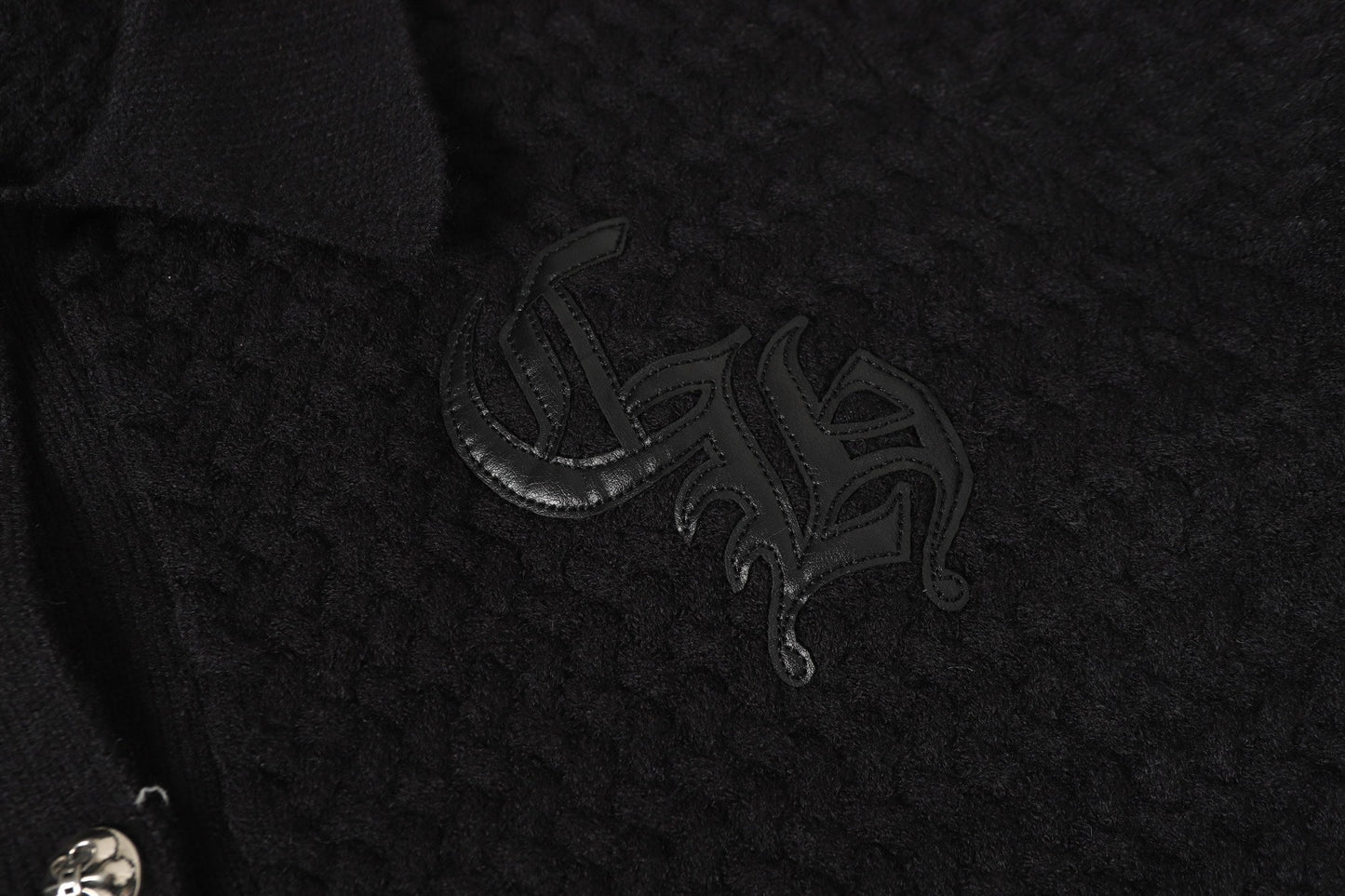 Gothic Cross Knit Cardigan - Black Grey Streetwear Jacket 904