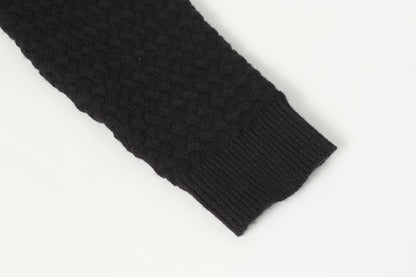 Gothic Cross Knit Cardigan - Black Grey Streetwear Jacket 904