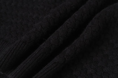 Gothic Cross Knit Cardigan - Black Grey Streetwear Jacket 904