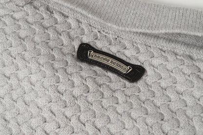 Gothic Cross Knit Cardigan - Black Grey Streetwear Jacket 904