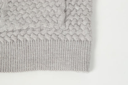 Gothic Cross Knit Cardigan - Black Grey Streetwear Jacket 904